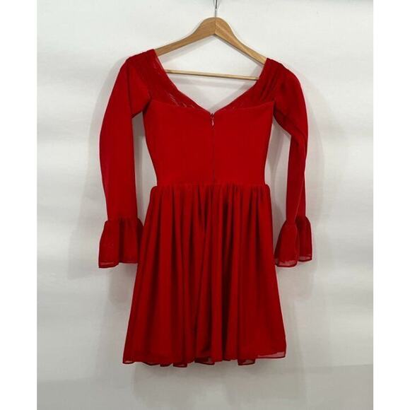 HOUSE OF CB Sz XS Fuller Cup Tall Longer Length Scarlet Red Alana Mini Dress - Picture 5 of 9